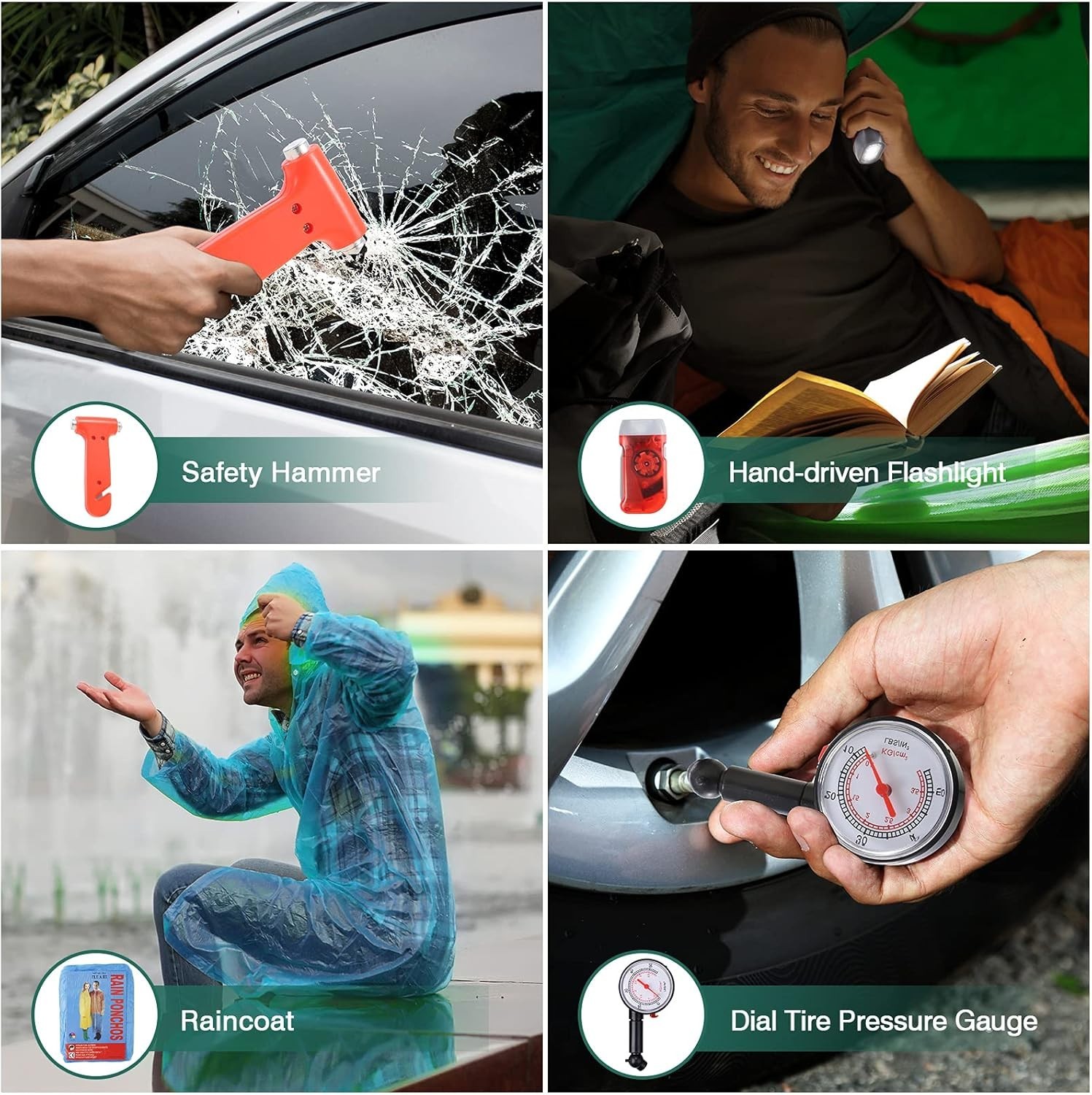 Car Roadside Emergency Kit, Auto Vehicle Safety Emergency Road Side Assistanc...