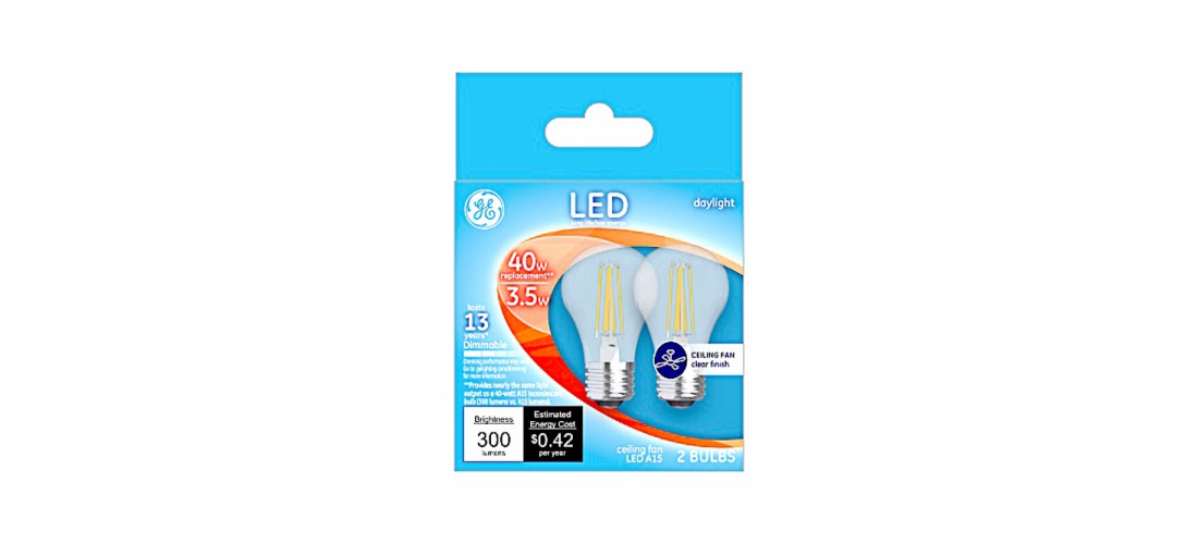 GE 28945 LED Bulb A15 E26 (Medium) Daylight 40 Watt Equivalence Clear Pair