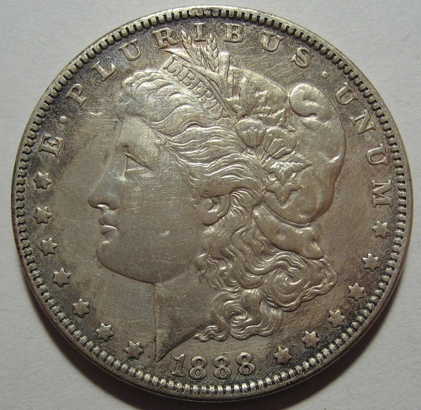 = 1888 XF MORGAN Dollar, CLEANED, FREE Shipping
