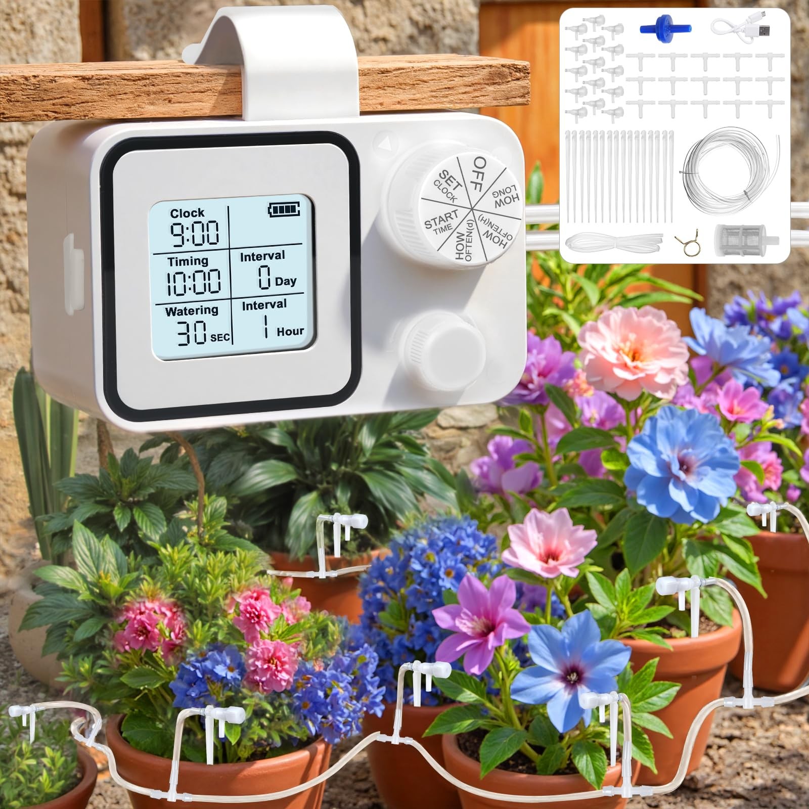 Automatic Plant Waterer Indoor Self Watering System, 33 Feet