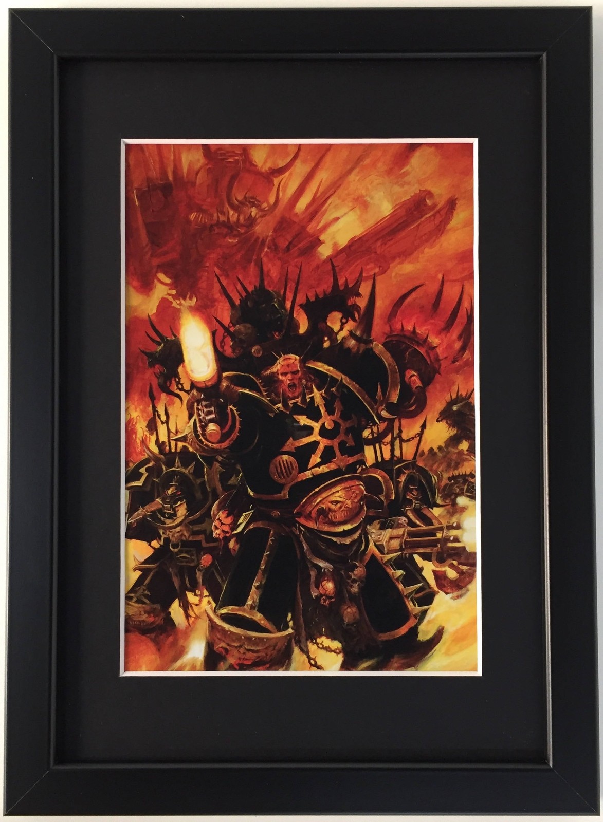 BLACK LEGION FRAMED ART. CHAOS SPACE MARINES, WARHAMMER 40K 40,000