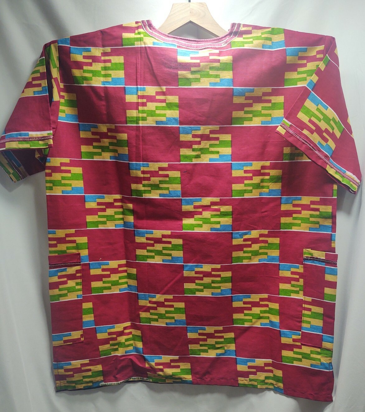 Traditional Dashiki African Shirt Short Sleeve- Multi Colored W/ Pockets