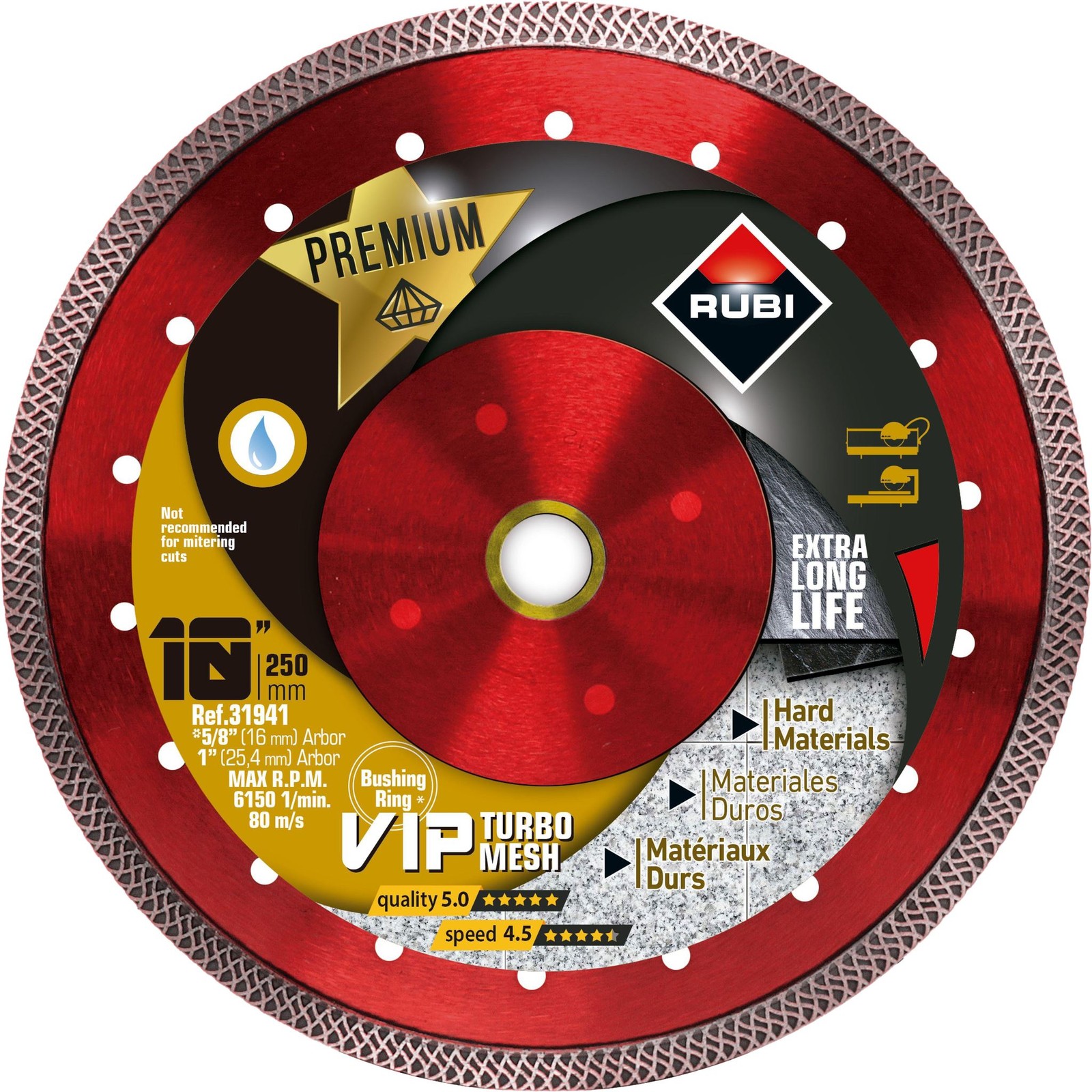 Rubi Tools 10" VIP Turbo Mesh Wet Blade- 31941