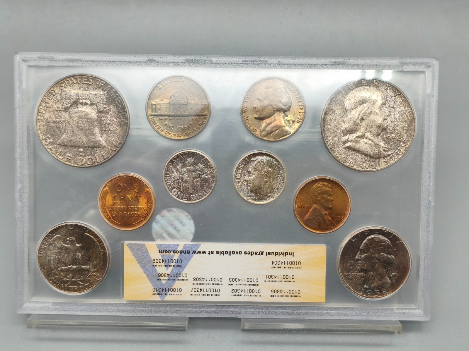 1958 Double Mint Set P and D ANACS Certified MS 66