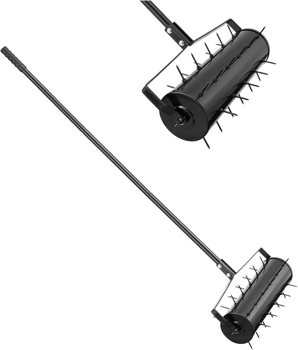 21" Black Rolling Lawn Aerator with 33 Iron Spikes