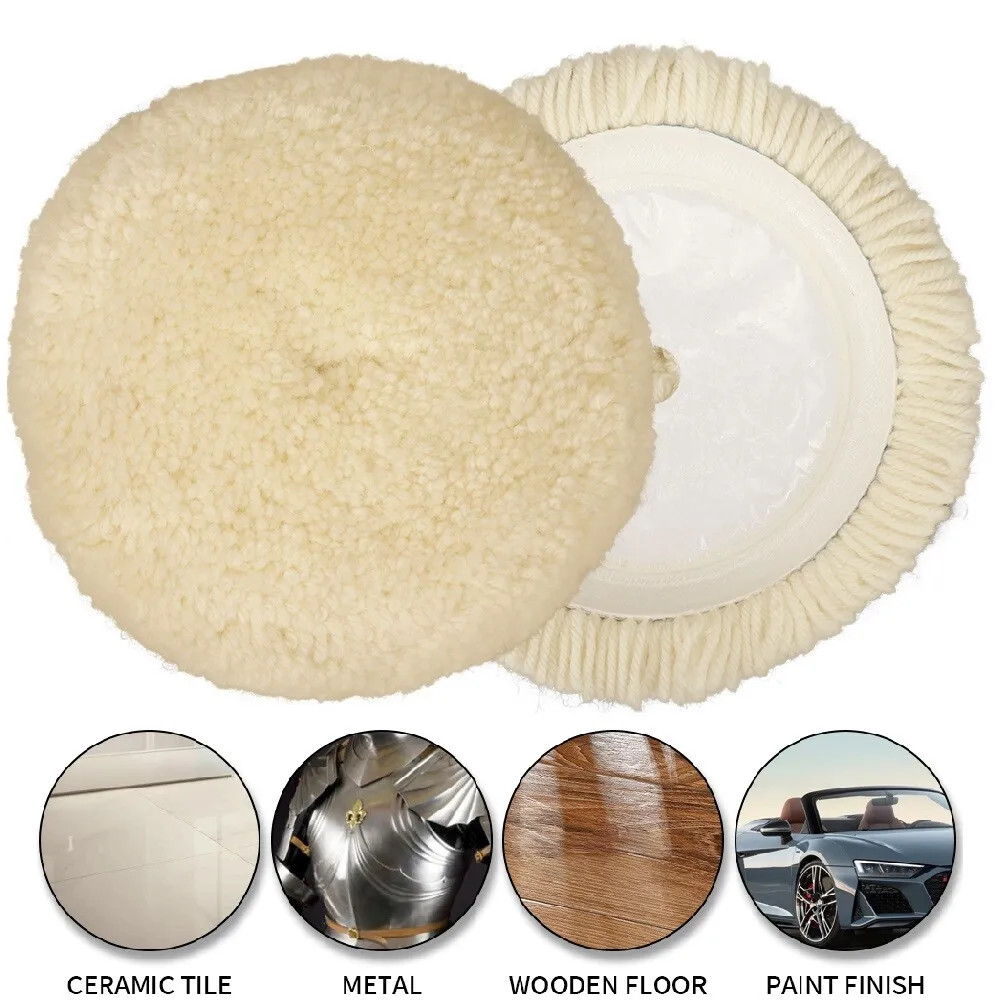 3"-7" Car Polishing Pad 100% Wool Buffing Pad For Auto Waxing Polisher Buffer