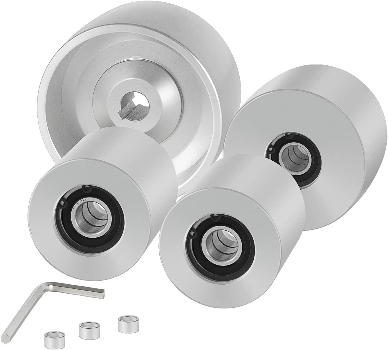 4pcs Belt Knife Grinder 2"x72" Wheel Set 4" Drive 5/8" Bore 3" Track 2" Idler