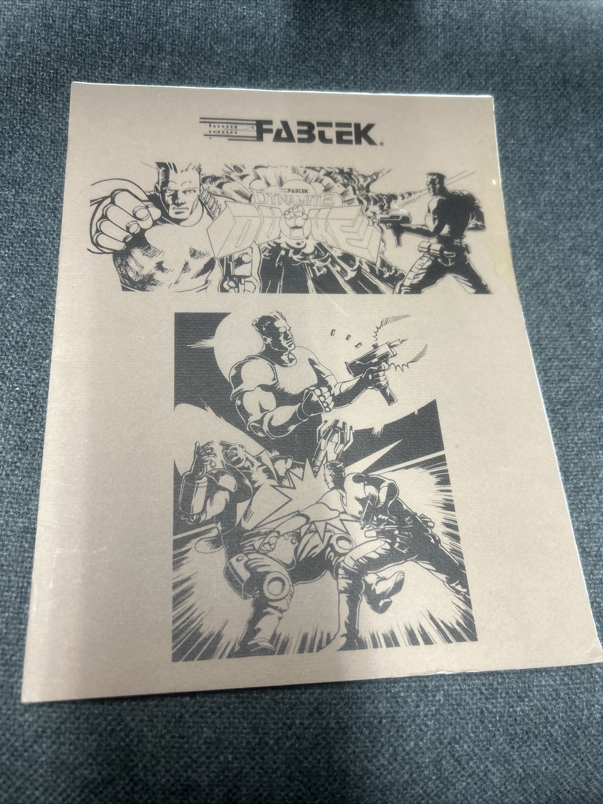 Fabtek DYNAMITE DUKE Arcade Video Game Manual - good used original