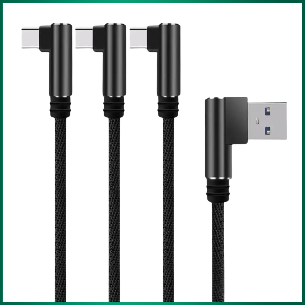 90° Degree Right Angle USB-A to C Charger Cable For iPhone 17 16 15 Type-C Cord