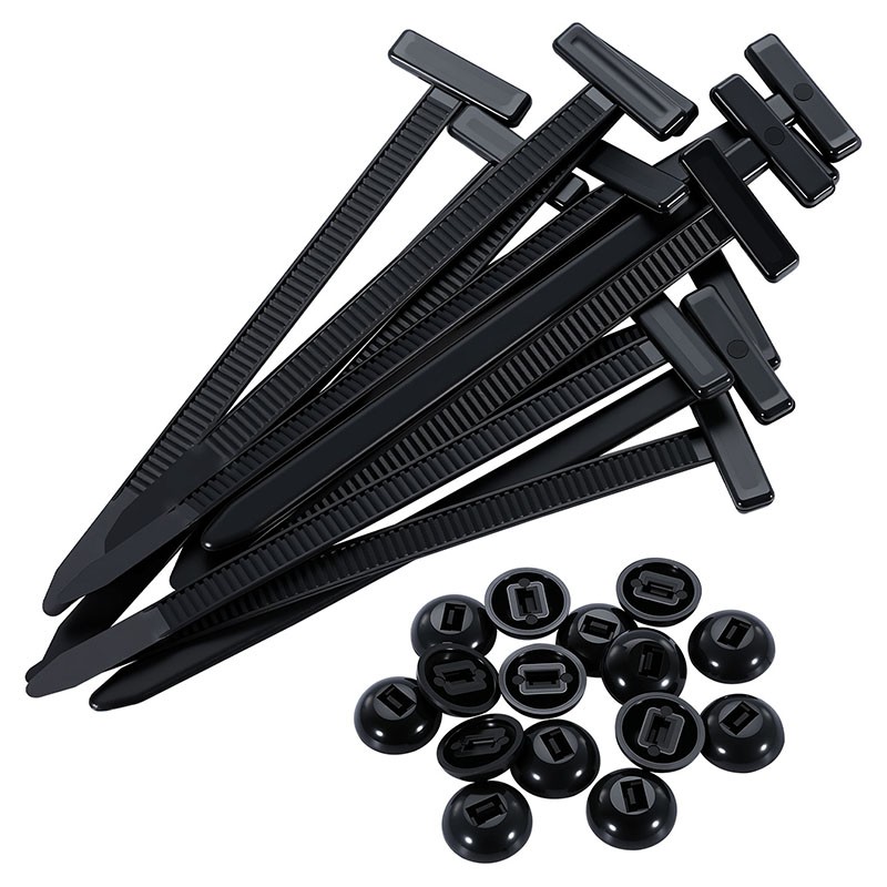 Cable Ties Buckle Set Kit Clamps Nylon Universal Self-Locking Ties Holder Black
