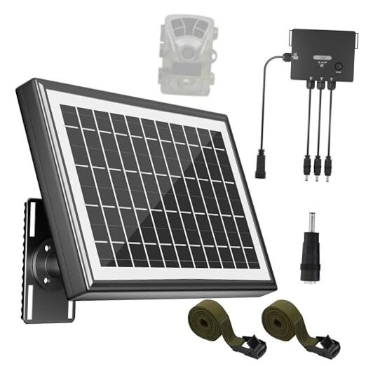 SUNAPEX Solar Panel for Trail Camera, Solar Battery Charger with Controller 6W