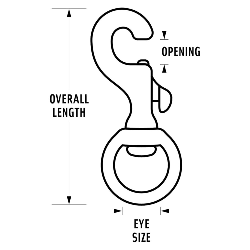 3-1/8" #4 Round Eye Swivel Bolt Snap