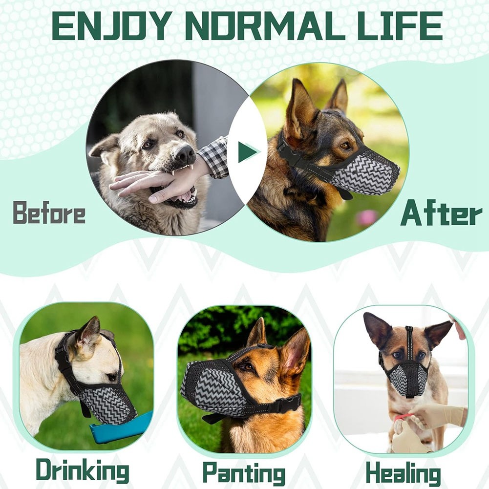 Dog Muzzle,Air Mesh Breathable Muzzle for Medium Sized Dogs to & Biting5422