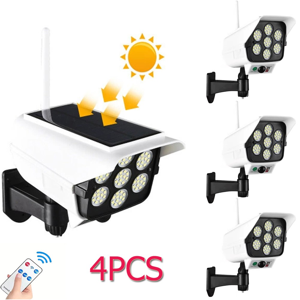 Solar Motion Sensor Lights 77LED Outdoor Wall Flood Security Spotlights Wireless