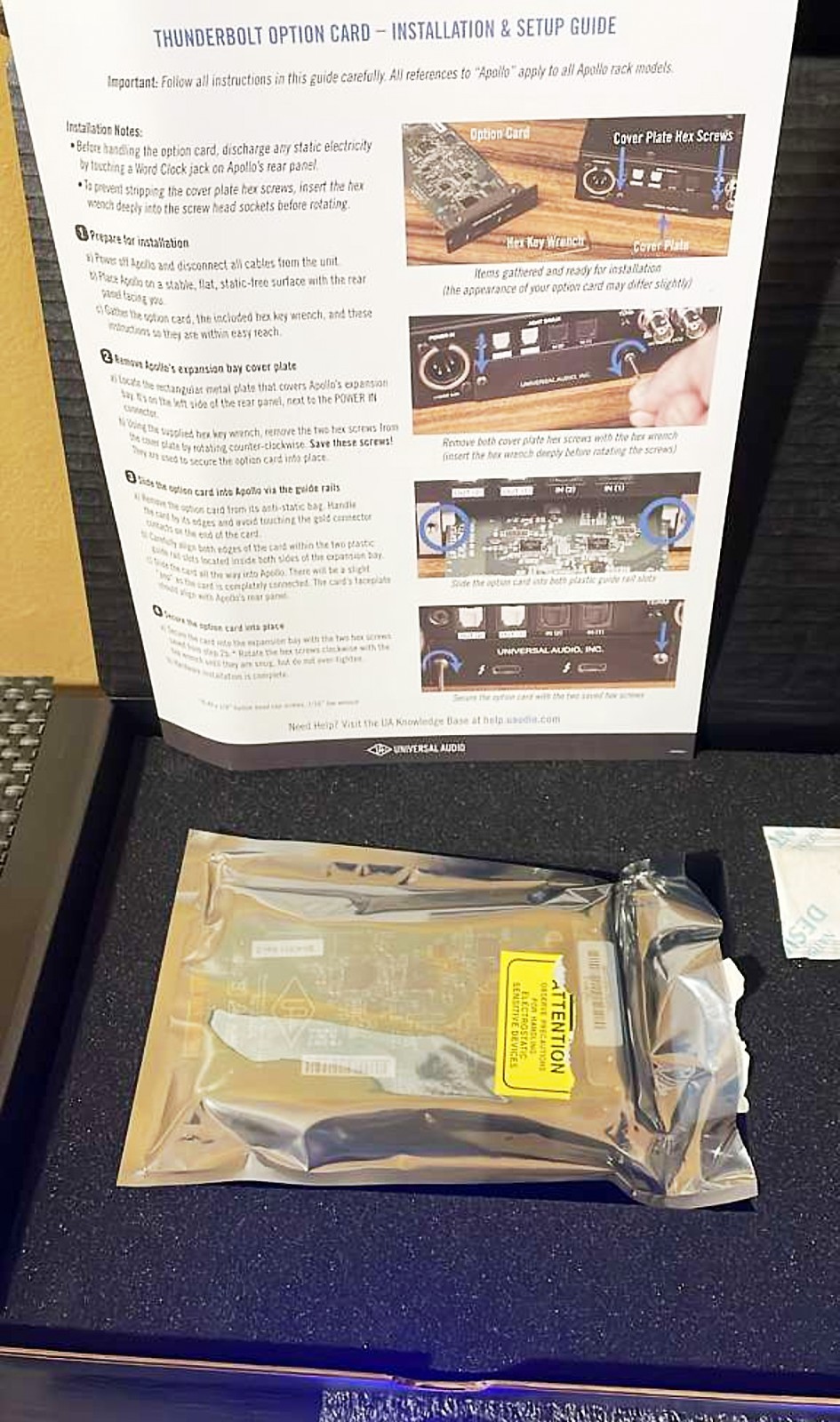 UAD Universal Audio Thunderbolt 2 Option Card for Apollo Firewire interf G2U