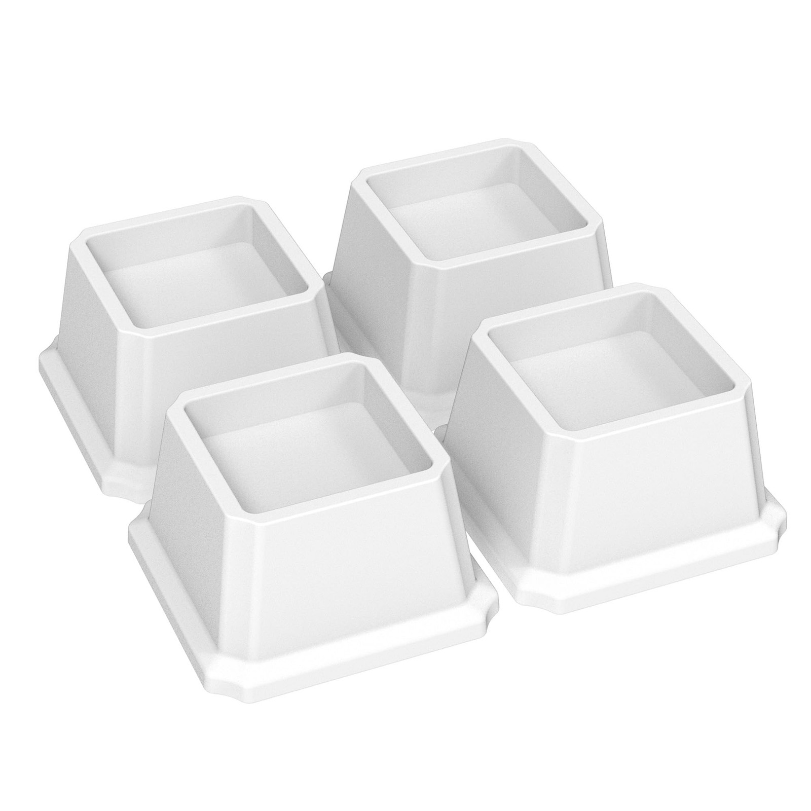 2 Inch Heavy Duty Bed Risers Furniture Elevators 1500 Lbs Set of 4 White