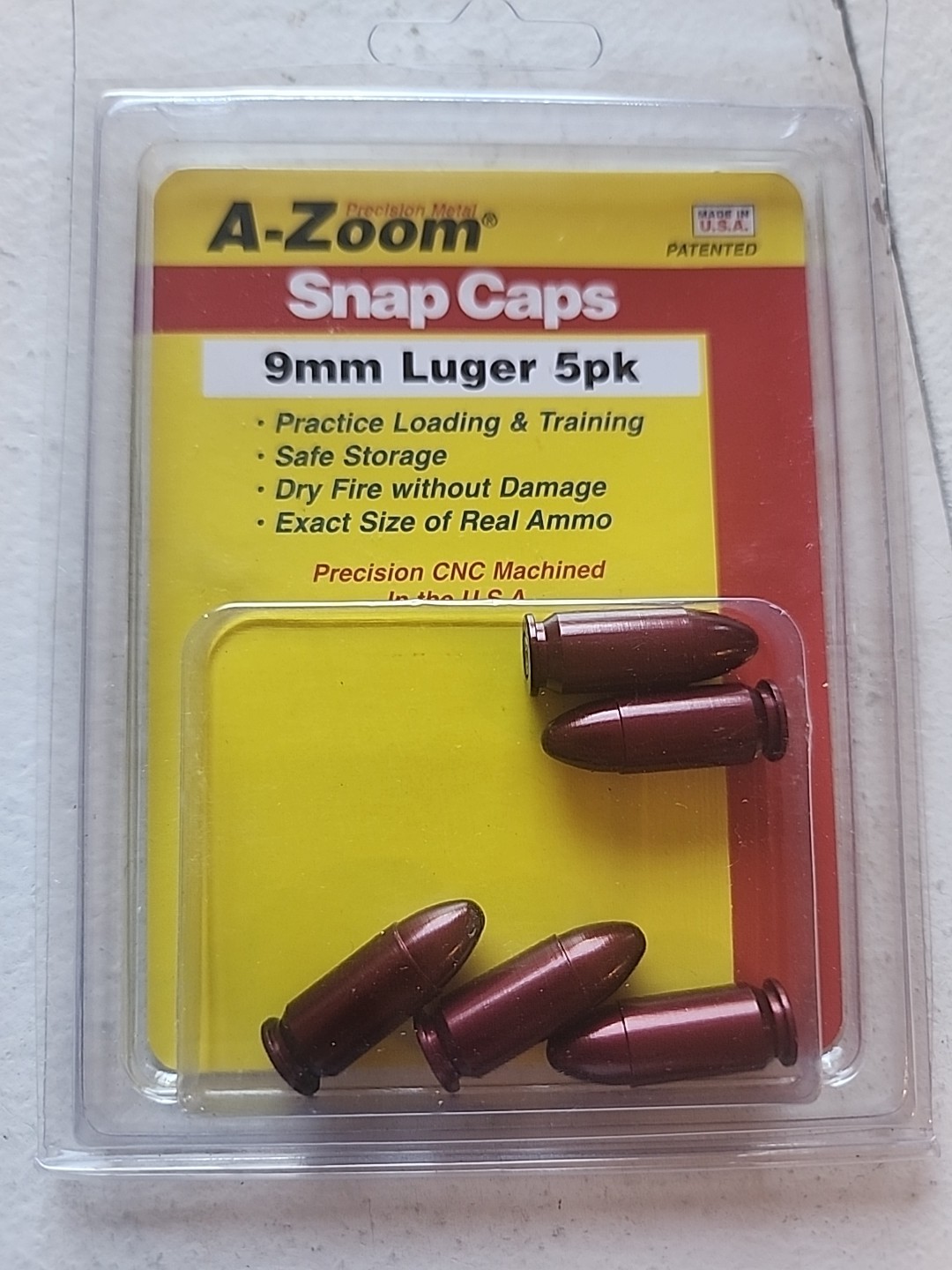 A-Zoom SNAP CAPS 9mm Pistol 5-Pk Metal 15116 FAST SHIP