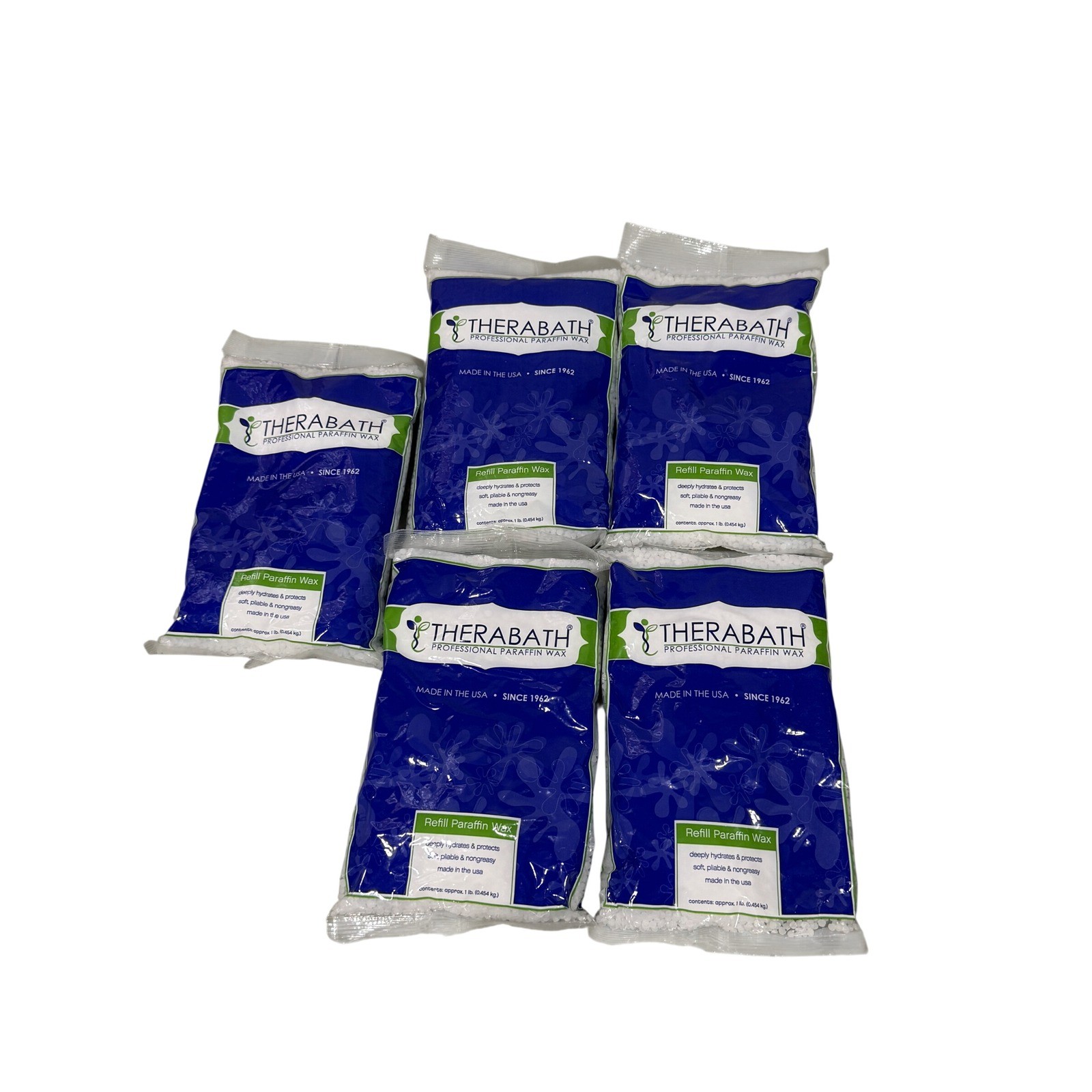 Therabath Professional Paraffin Wax Refill Scent Free 1lb Bags Set of 5 Bulk