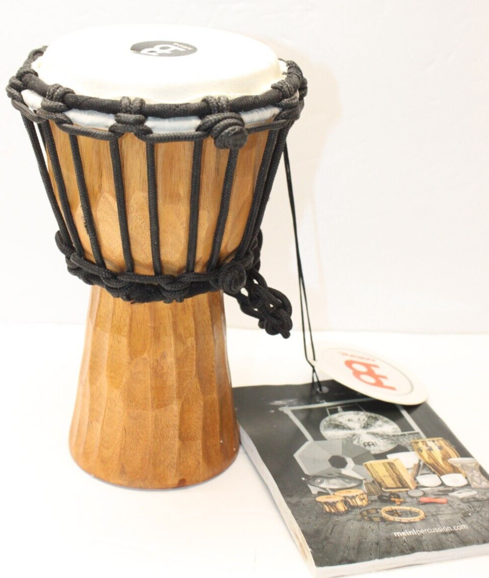 MEINL Mini Rope Tuned Wood Djembe Hand Drum - CUT ON TOP   #RE7607