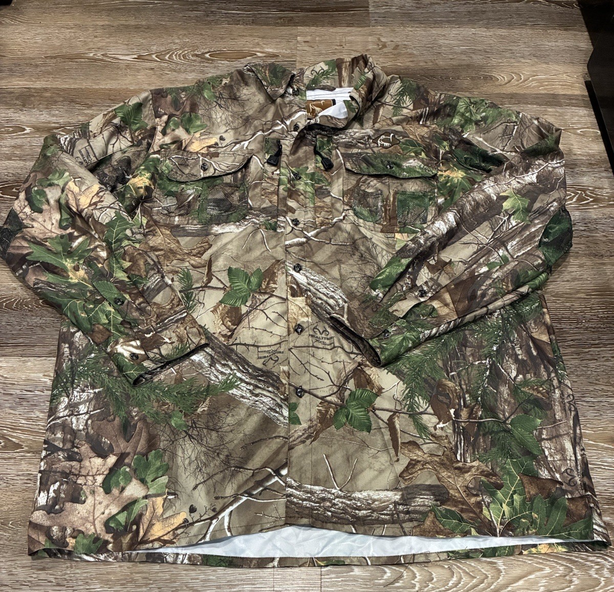 Ol Tom Technical Mesh Back Button Down Shirt Mens XL Camo Spring Turkey Hunting