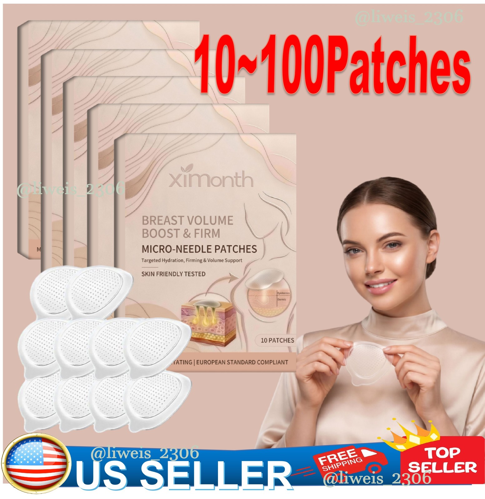 10PCS Breast Enhancement Patch Microneedle Bust Firming Bust Lift Patches USA