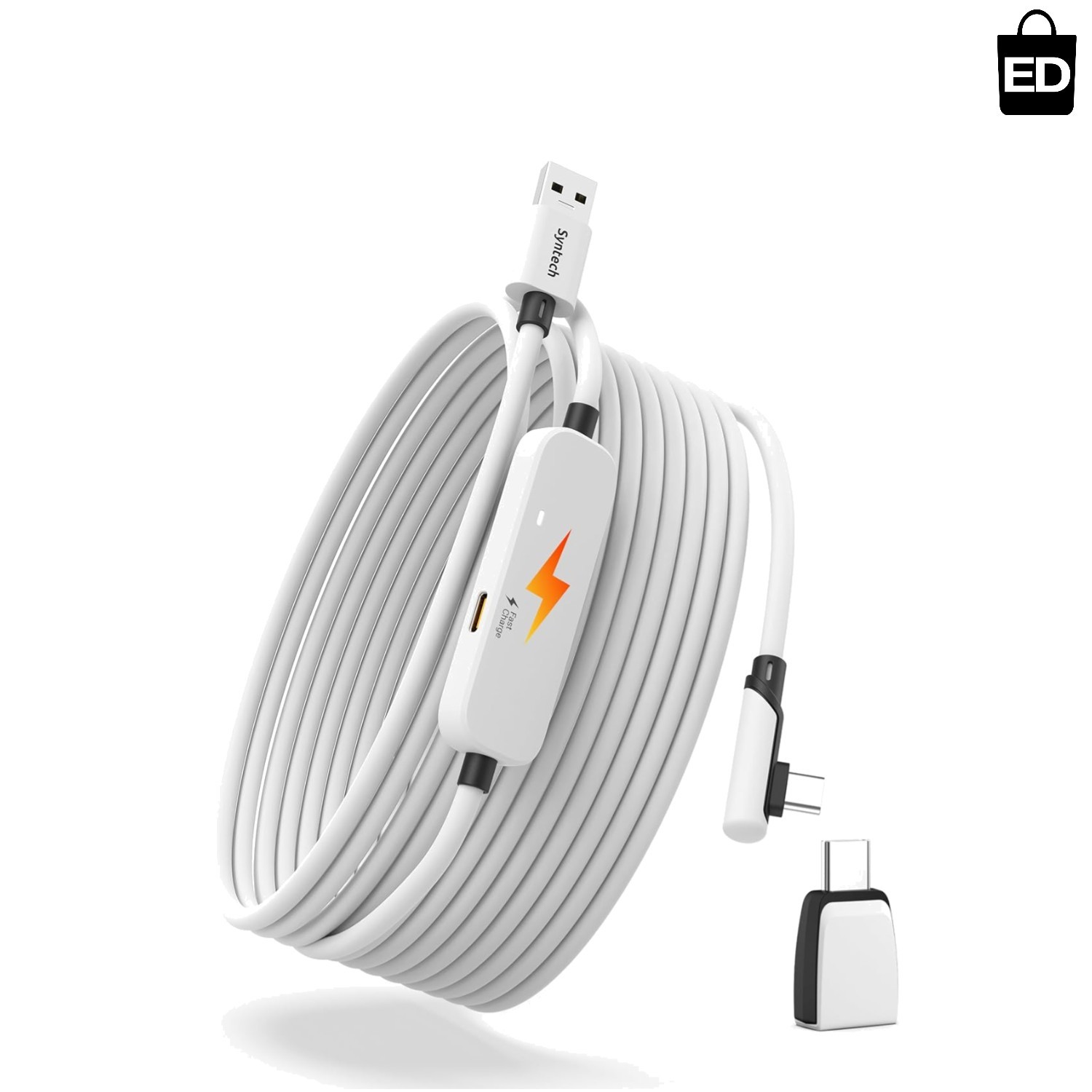 Advanced 20FT Oculus/Meta Quest Charging Cable with USB 3.0 Adapter - 3200 Mbps