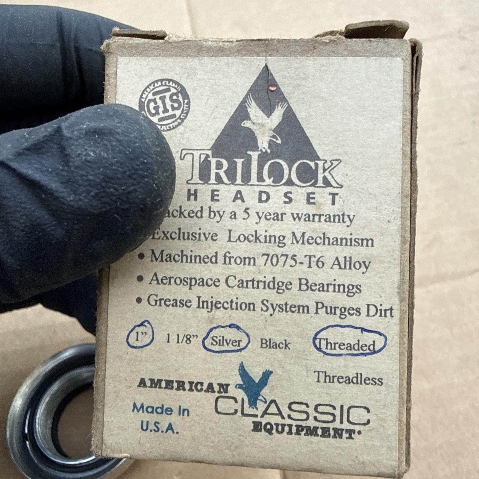 Vintage American Classic Tri Lock 1” Threaded Headset Silver