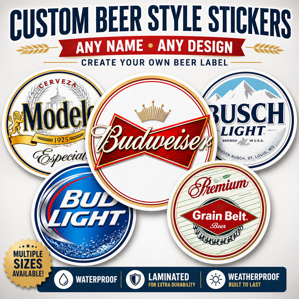 Beer Logo Style Decal Sticker Waterproof Vinyl Choose Design & Size