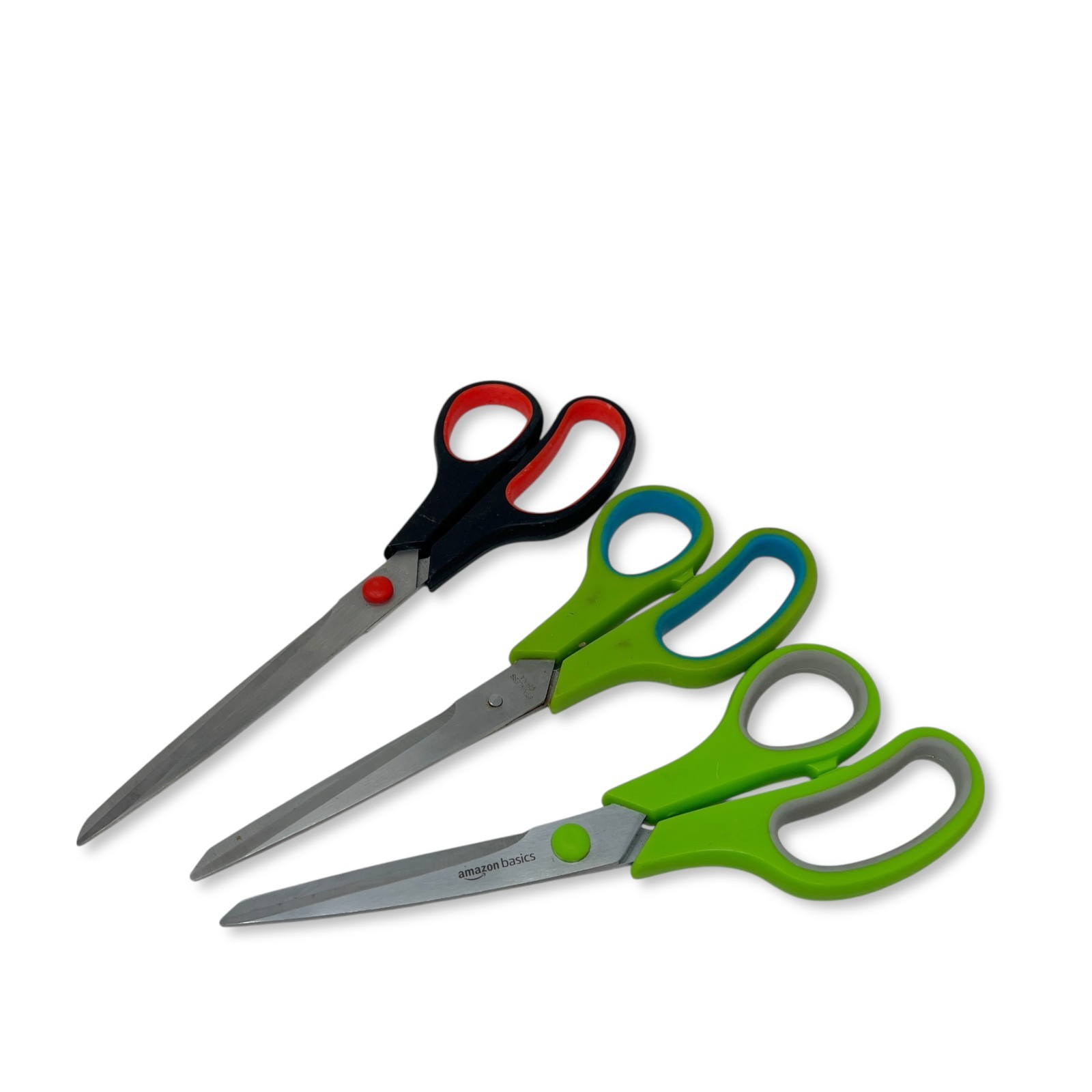 Amazon Basics & Unbranded Scissors Set, 8 Inch Office Shears, 3 Pairs Mixed Lot
