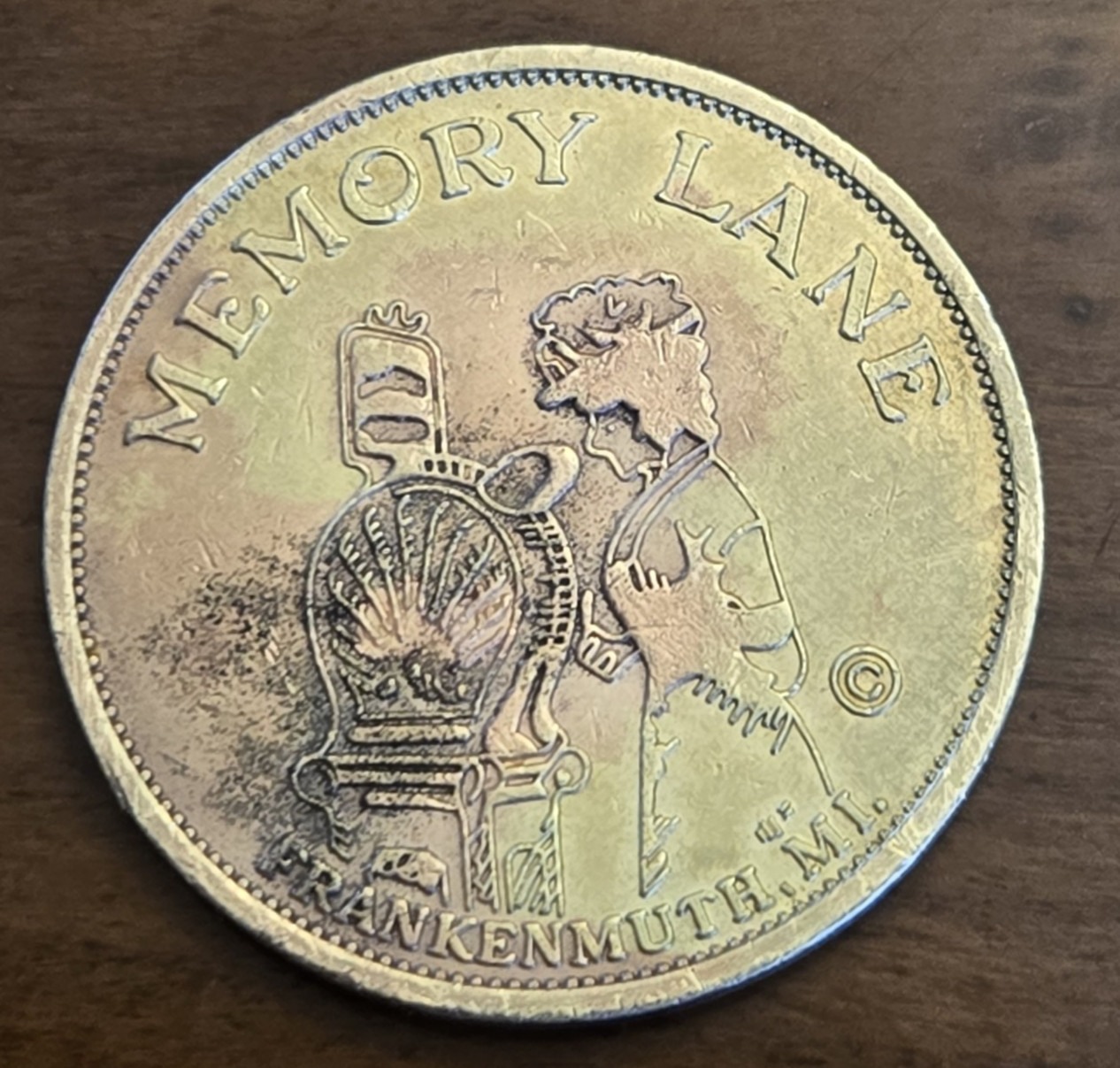 FRANKENMUTH MI MEMORY LANE GOOD LUCK TOKEN ITEM TT84