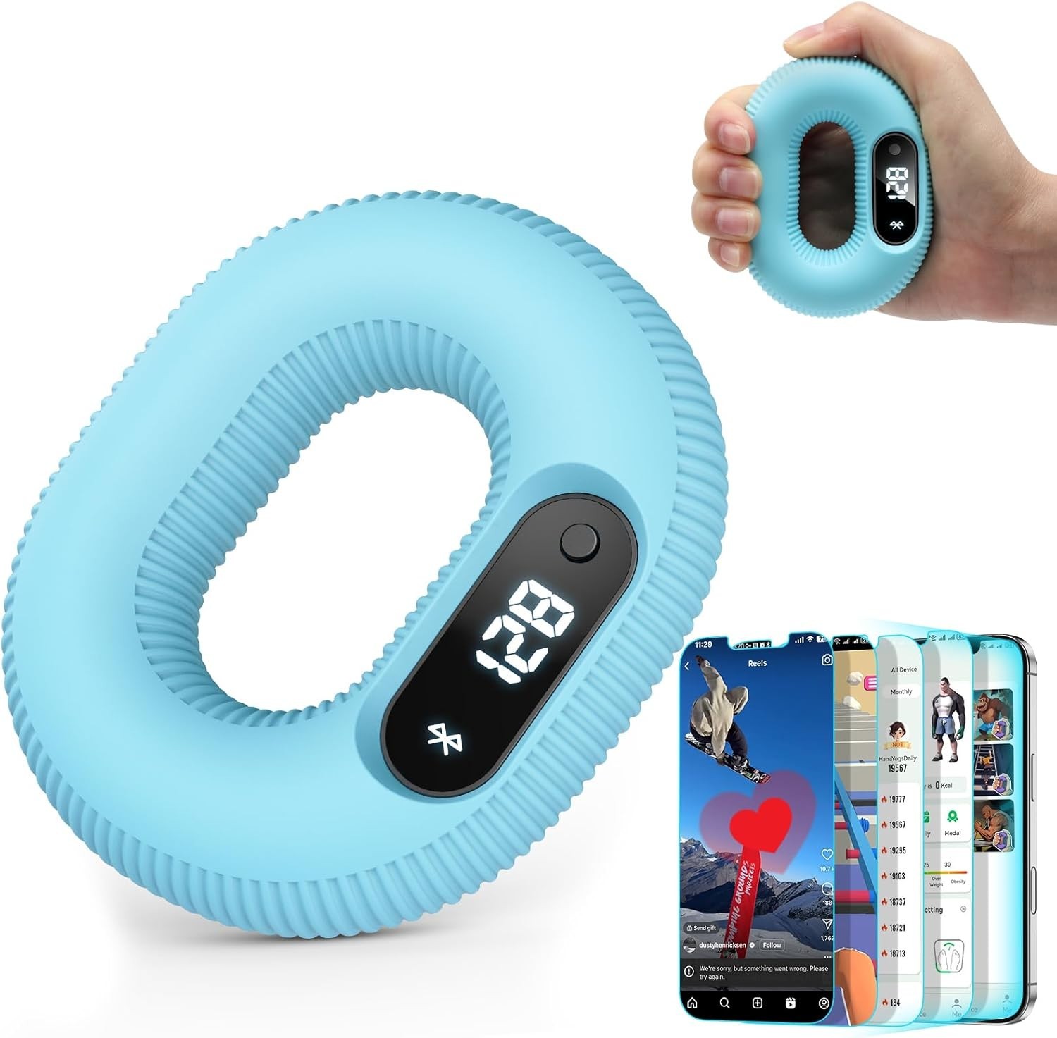 Smart Hand Gripper Trainer Exerciser,Multiple Game Interaction,HD Video Browsing