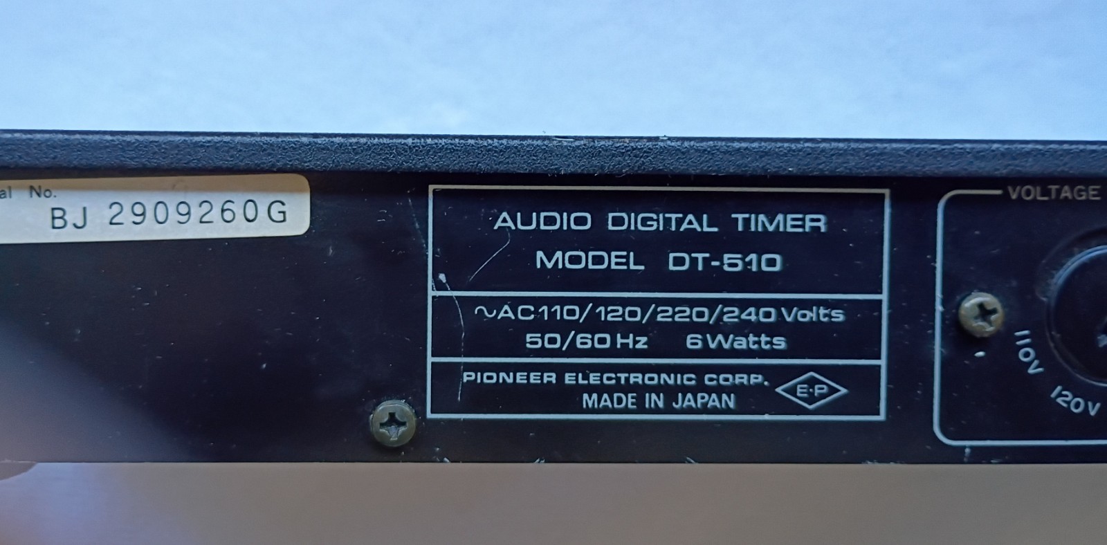 Pioneer DT-510 Audio Digital Timer