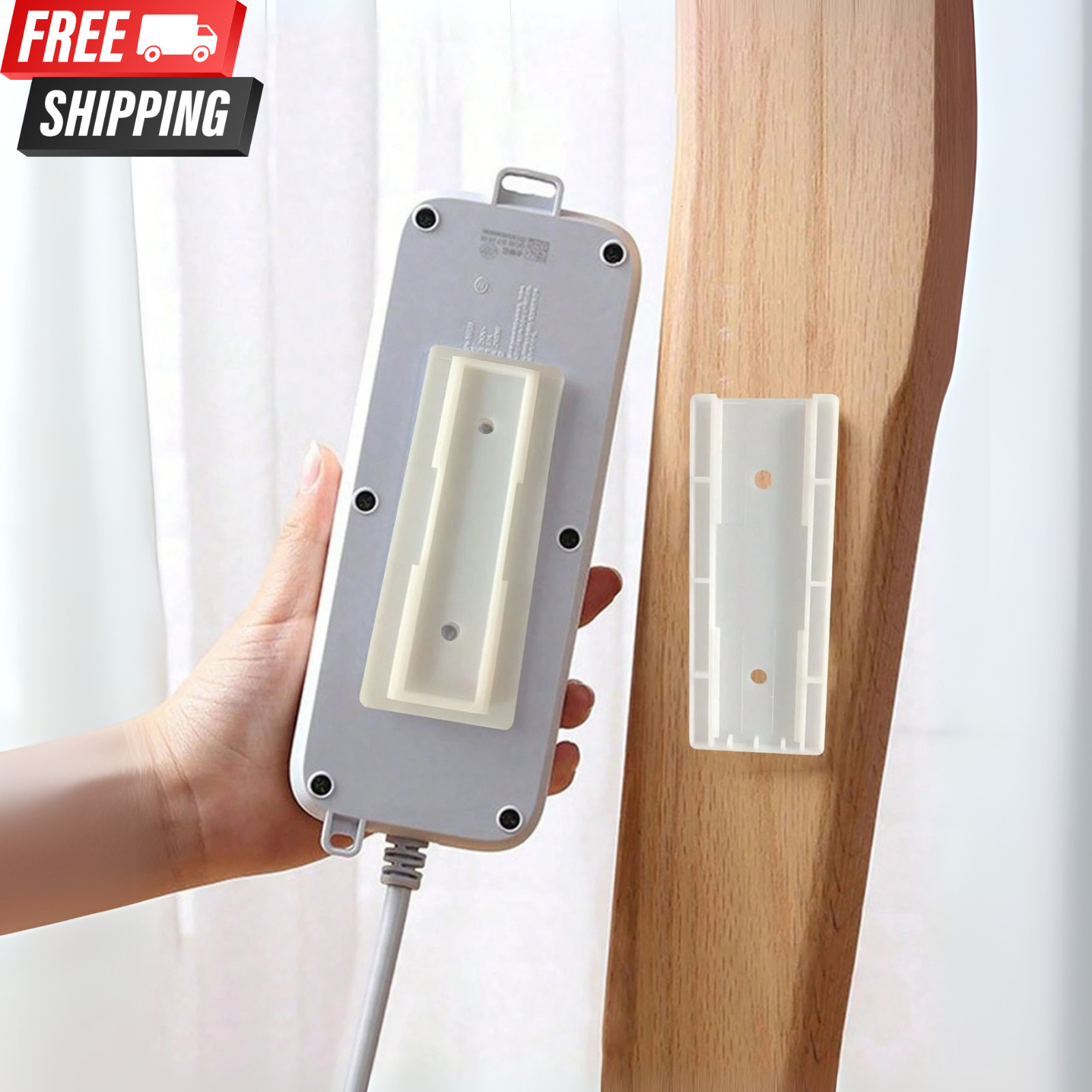 4pcs Power Strip Holder Self Adhesive Wall Mount No Drilling Required Punch Free