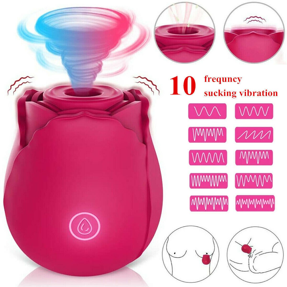 Rose Sucking Vibrator Clit Sucker Dildo Women G-Spot Massager Sex Toy for Women