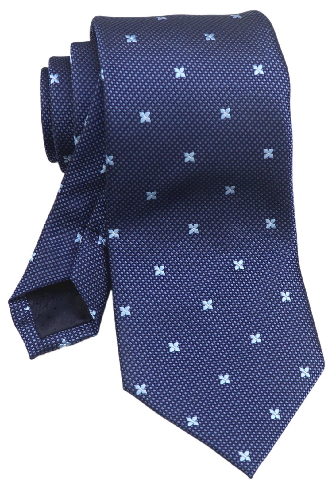 Mens Navy Blue Silk Ties Light Blue Floral Patterned Handmade Party Casual Ne...