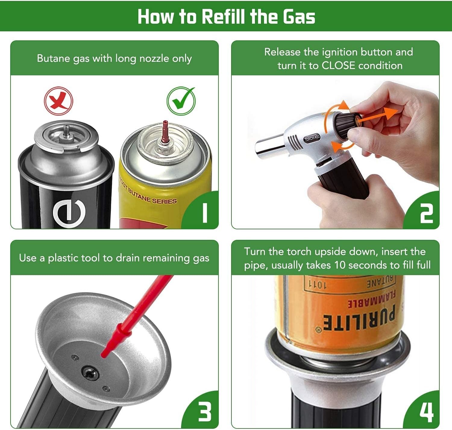 Professional Chef Cooking Torch - Adjustable Flame, Compact & Portable Design