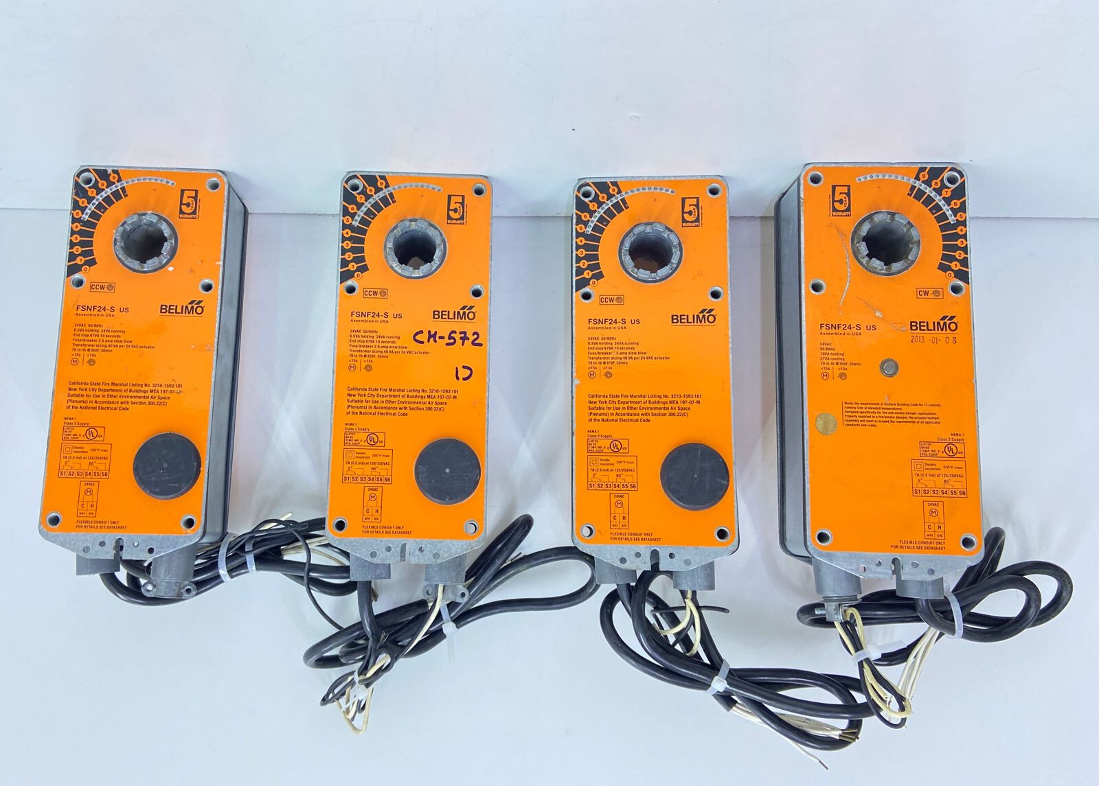 5 Nos X BELIMO FSNF24-S US Fire & Smoke Spring Return Actuator,8 Nm, CH#572