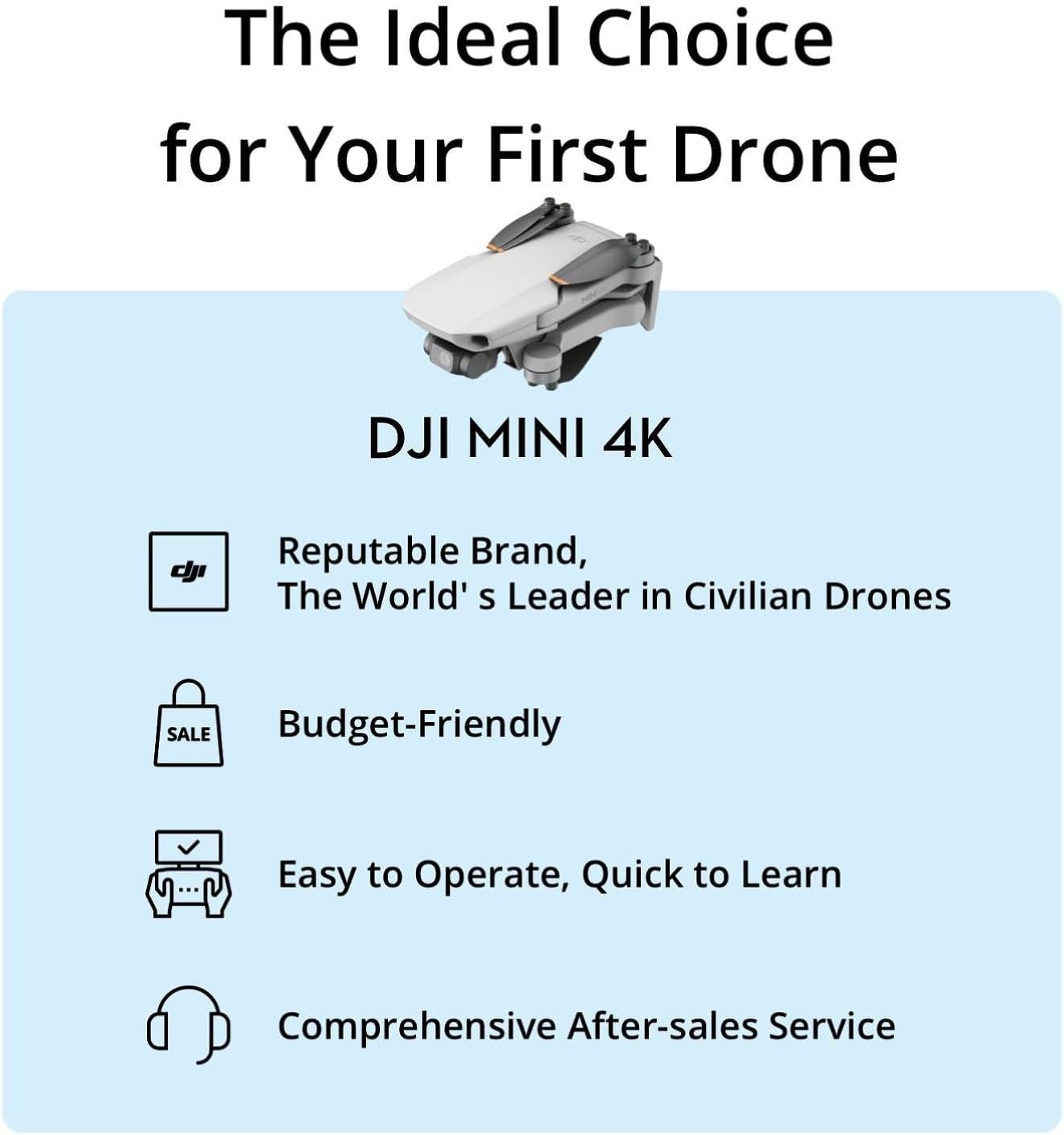 DJI Mini 4K Camera Drone Combo with 4K UHD Camera and 2 Batteries Auto Return US