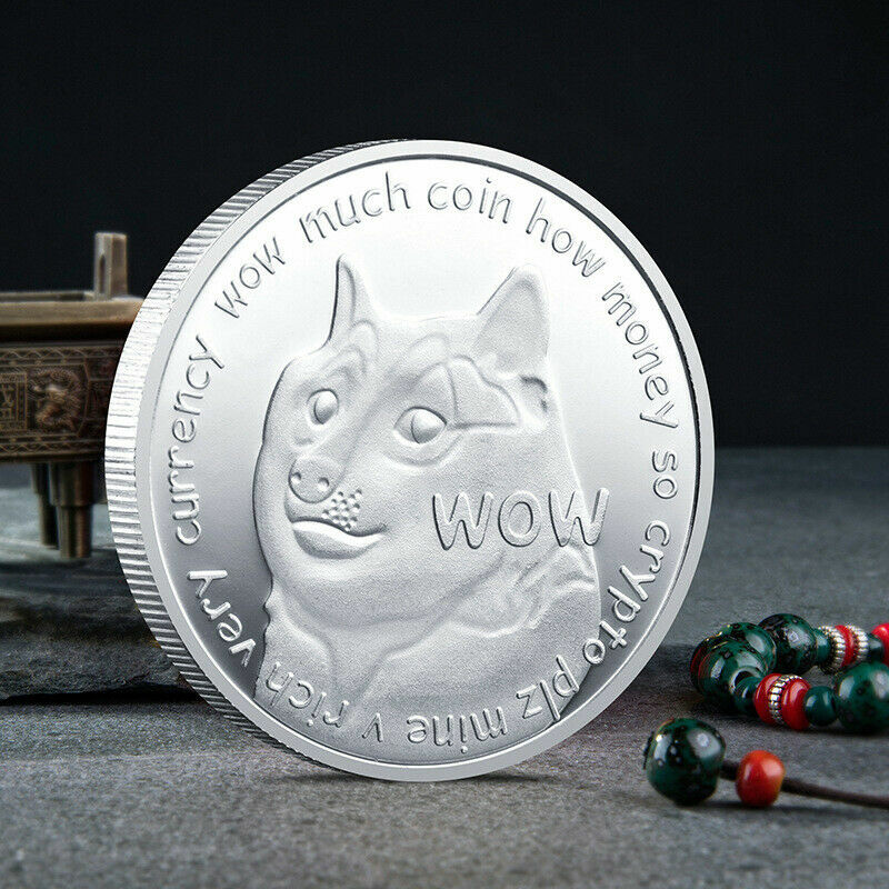 25x Dogecoin Commemorative Coin Silver Plated Shiba Inu Crypto Collectible