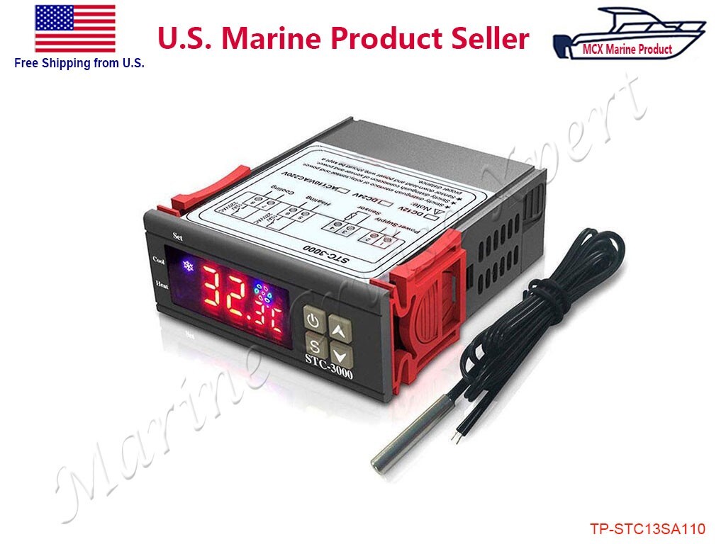 10A 110V Digital Temperature Controller Temp Sensor Thermostat Control Relay US