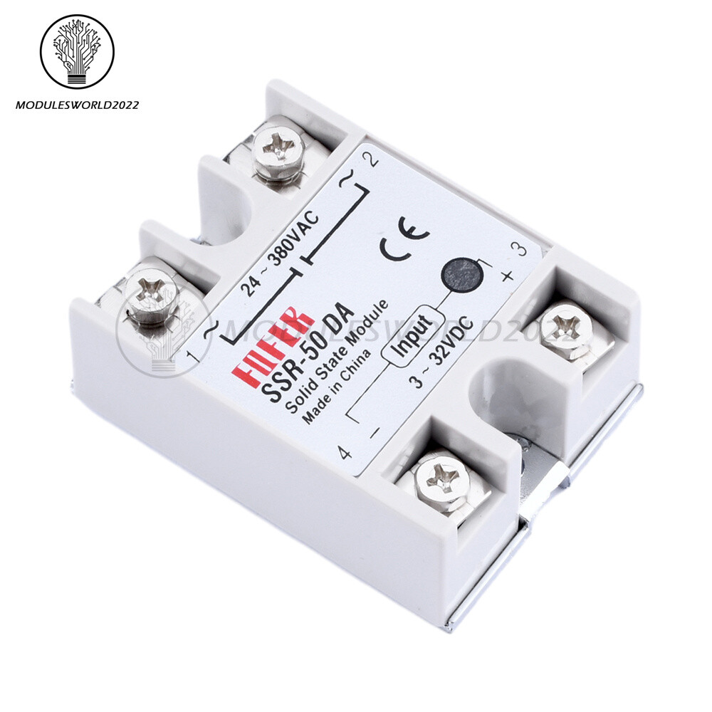 SSR-50DA 3V~32V DC to AC 24V~380V 50A 250V Solid State Relay Module