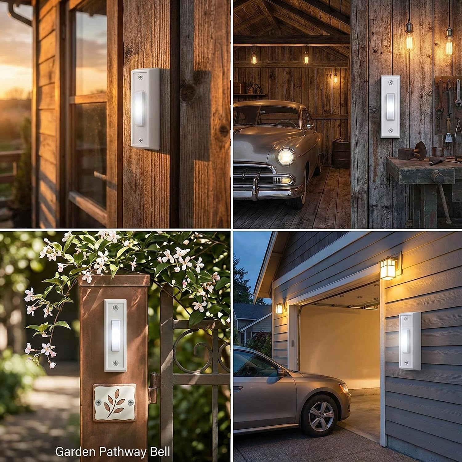 Lighted Push Button Doorbell - Energy-Saving Wired Solution (Pack of 2)