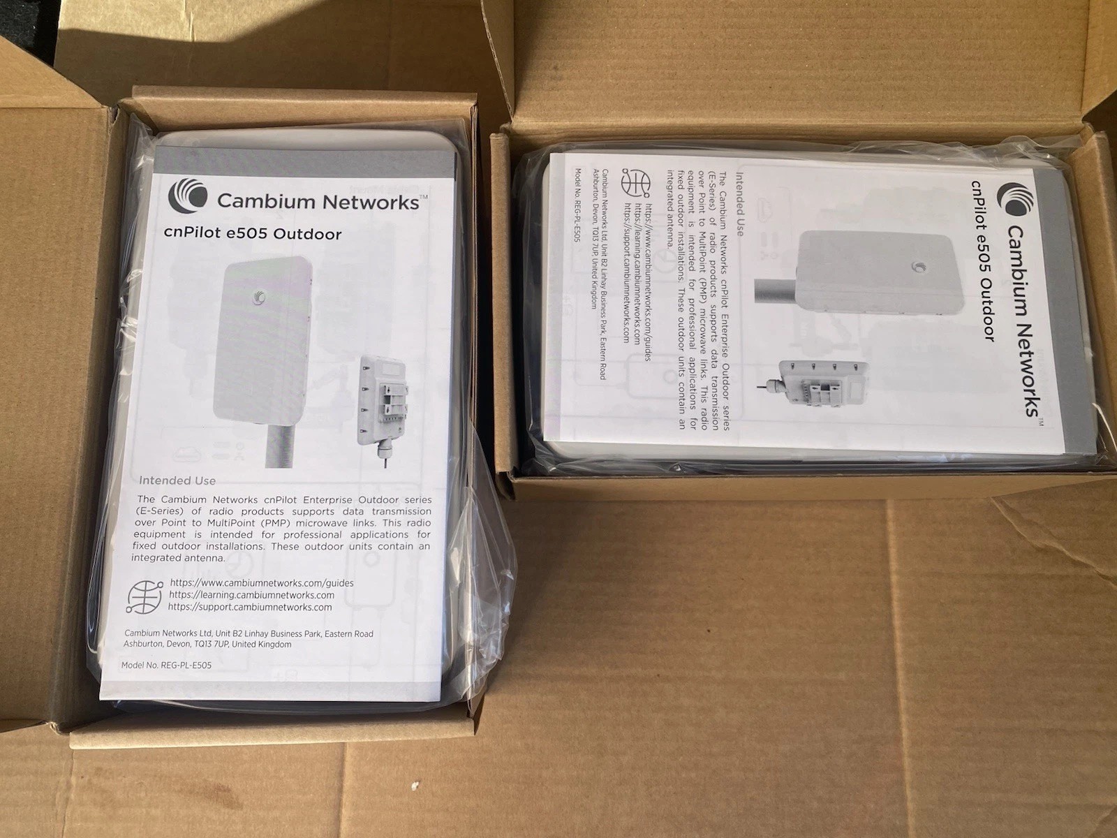 (2) Cambium Networks cnPilot e505 Wi-Fi 5 Outdoor Wireless Access Point