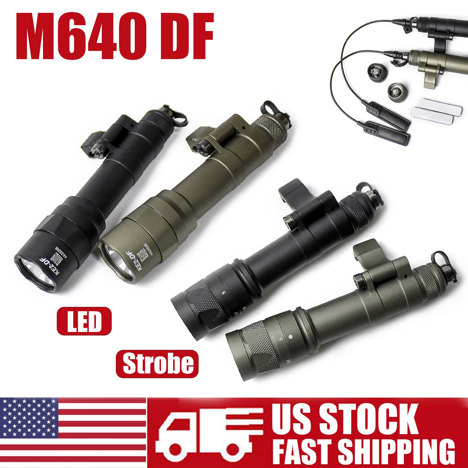 M640DF 1200 High lumens M640 LED Weapon Flashlight For Rifle Picantinny Rail US