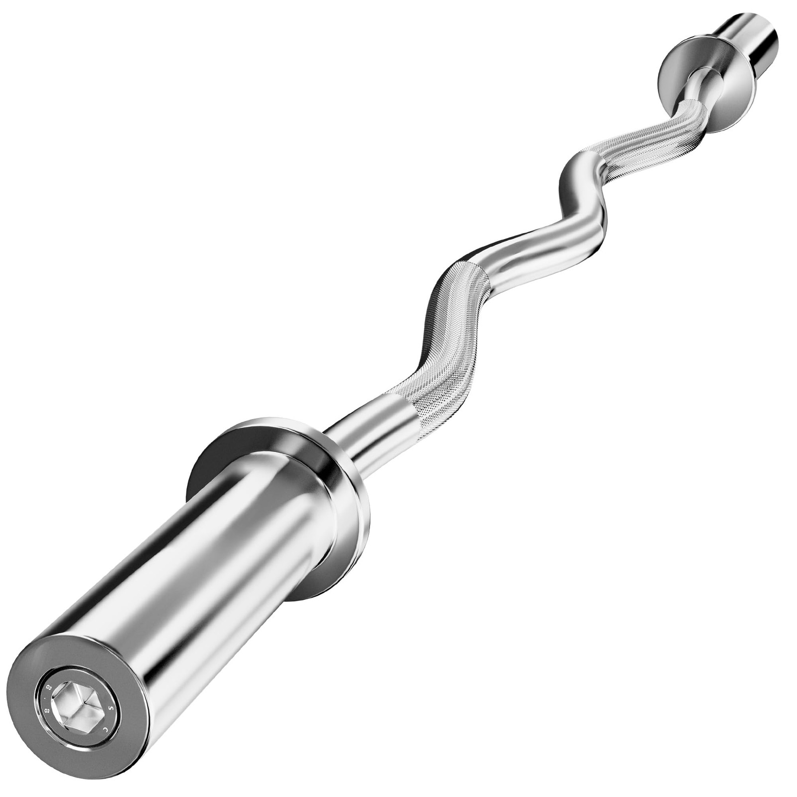 Holleyweb Olympic Barbell 4ft/5ft/7ft Curl Weight Bar,330 47in/300lbs, Sliver