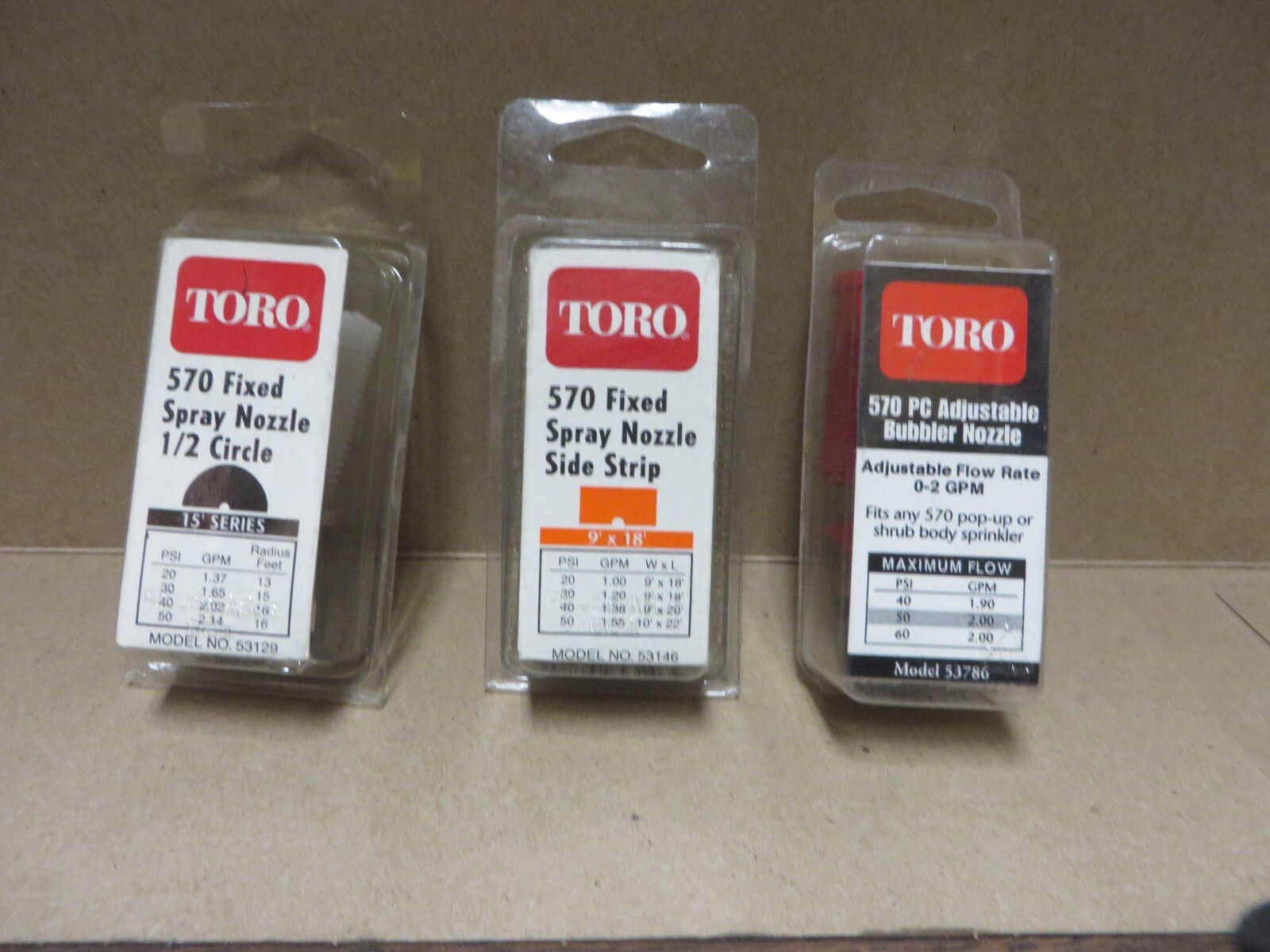 TORO LAWN SPRINKLER 570 NOZZLE KIT ASSMT 1 EACH # 53129, # 53146, # 53786 NOS