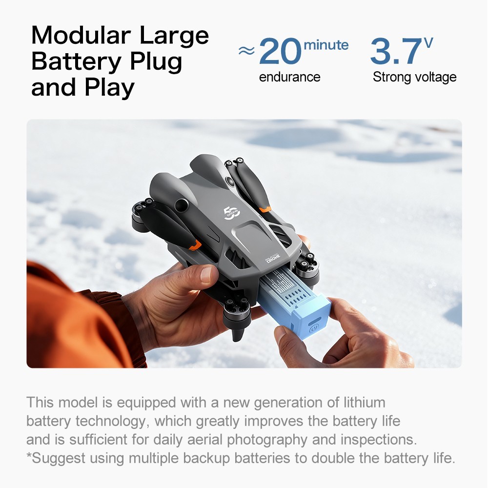 GT50 Foldable Drone with Obstacle Avoidance, RC Quadcopter with Dual Camera,