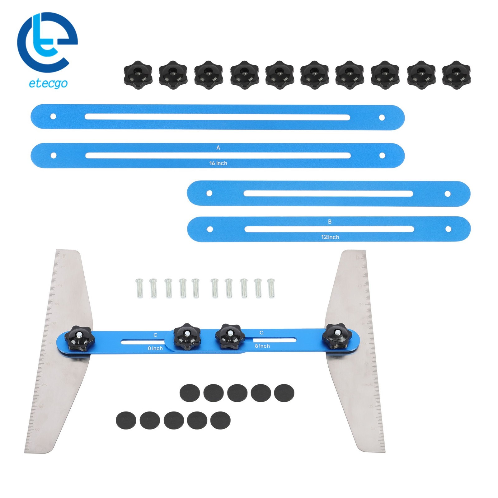 Stair Shelf Jig Measuring Scribe Tool 8-60" Stair Tread Gauge Template Tool