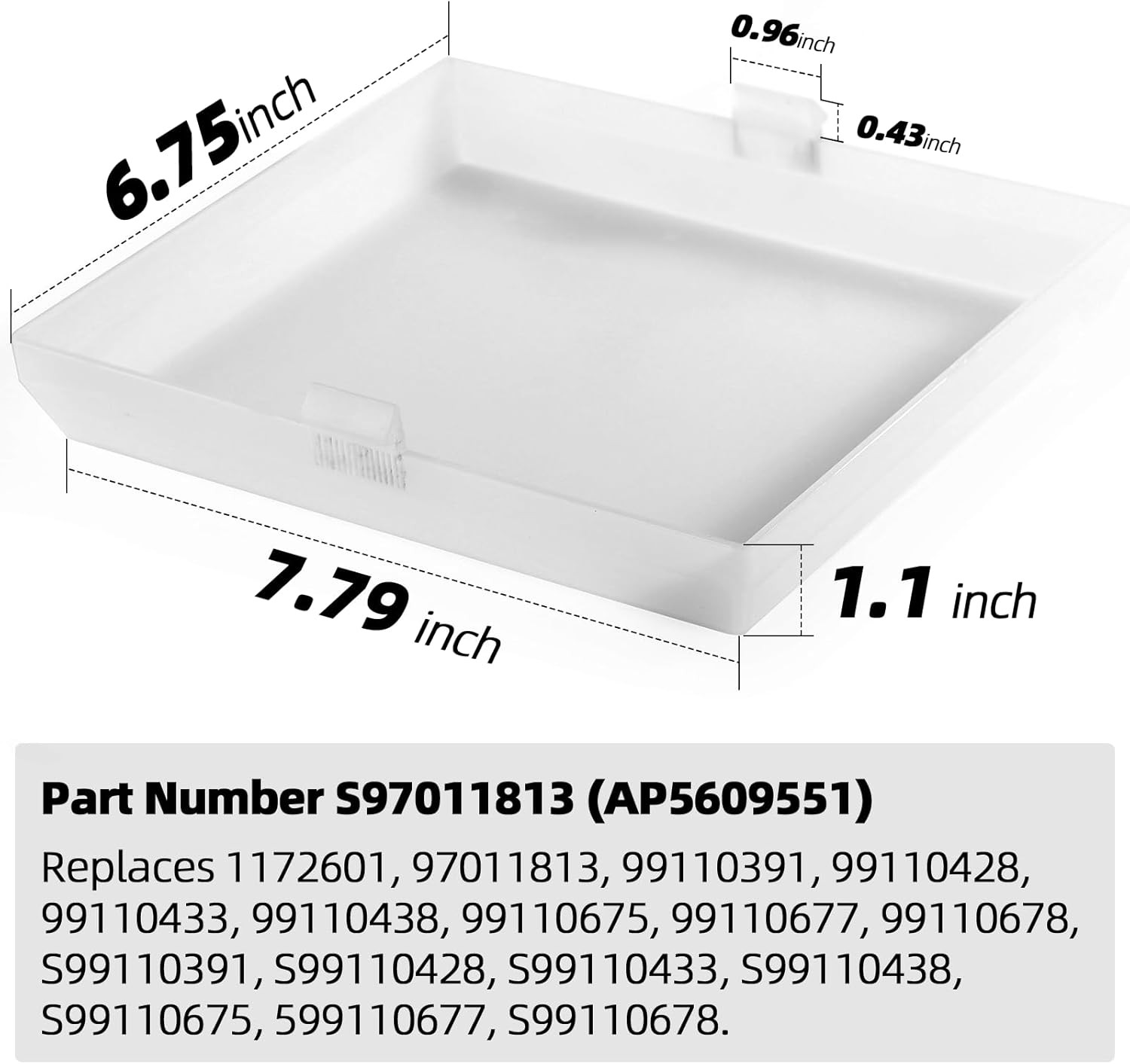 2-Pack AP5609551 8’’ x 7’’ Light Cover Compatible with Nutone, x