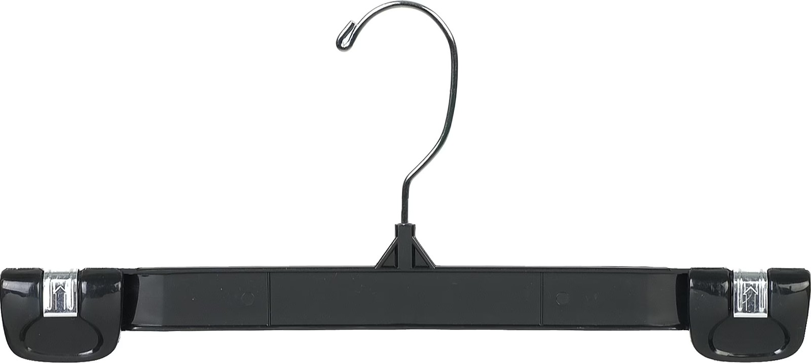 Black Plastic Bottom Hanger with Pinch Grips, 25 Pack